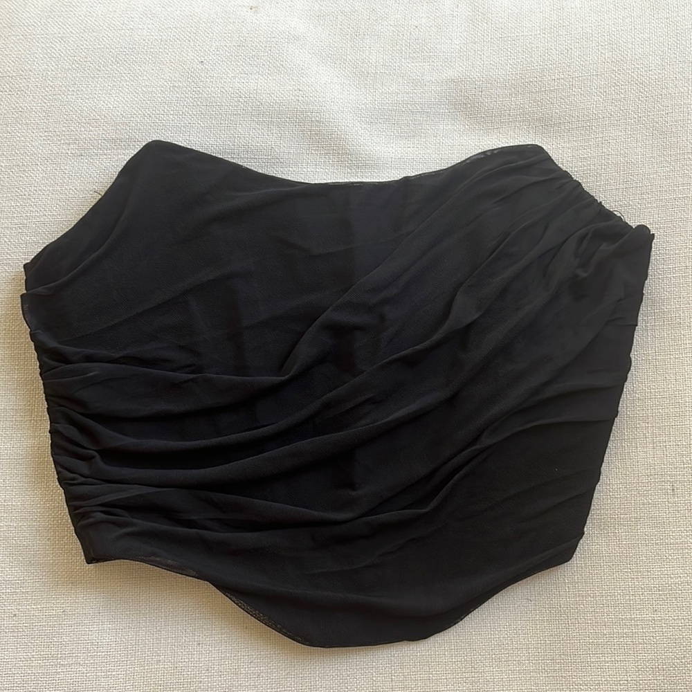 Black corset style top, zipper in back